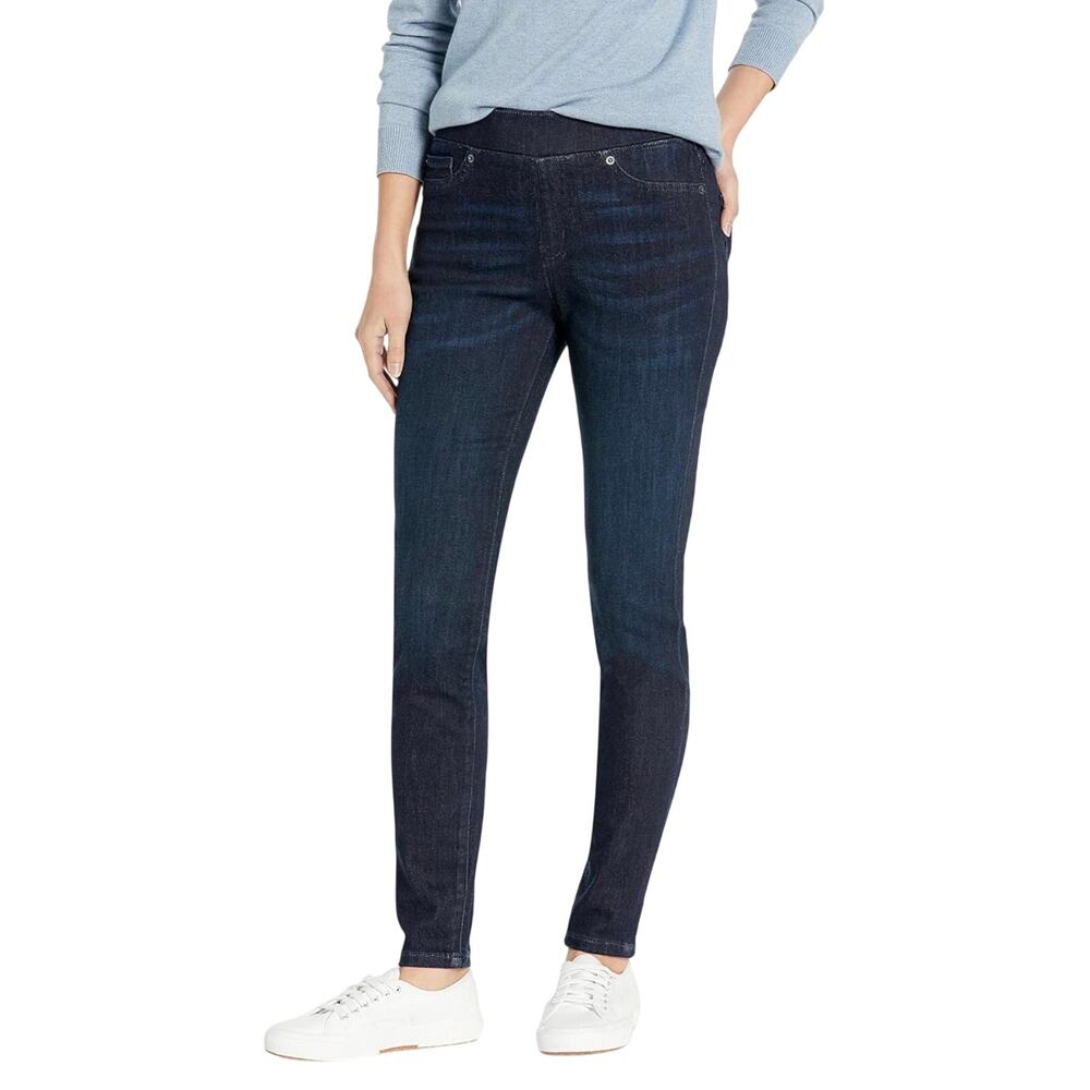 NWT Amazon Essentials Dark Denim Mid Rise Stretch Pull On Jegging w/ Pockets